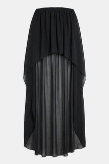 Strapless Chiffon Layered Corset Top - Black