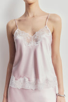 Satin Lace Detail Camisole - Blush/White