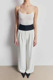 Semi Sheer Camisole Bodysuit - White