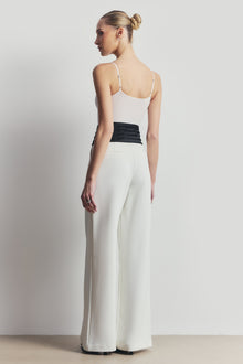 Semi Sheer Camisole Bodysuit - White