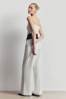 Semi Sheer Camisole Bodysuit - White