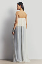 Strapless Chiffon Layered Corset Top - Cream