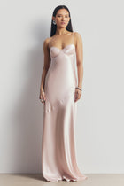 Satin Cup Detail Slip Dress - Blossom