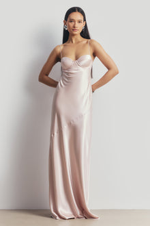 Satin Cup Detail Slip Dress - Blossom