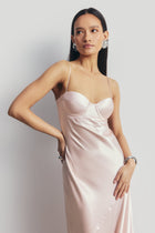 Satin Cup Detail Slip Dress - Blossom