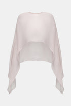 Sheer Chiffon Curved Hem Cape - Blush