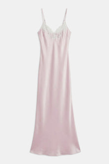 Satin Lace Detail Camisole Maxi Dress - Blush/White