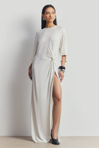 Relaxed Dropped Waist T-Shirt Gown - White