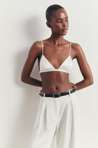 Satin Delicate Triangle Bra - Cream