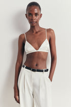 Satin Delicate Triangle Bra - Cream