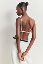 Satin Delicate Triangle Bra - Cream