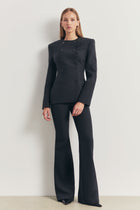 Tailored Collarless Blazer - Petrol