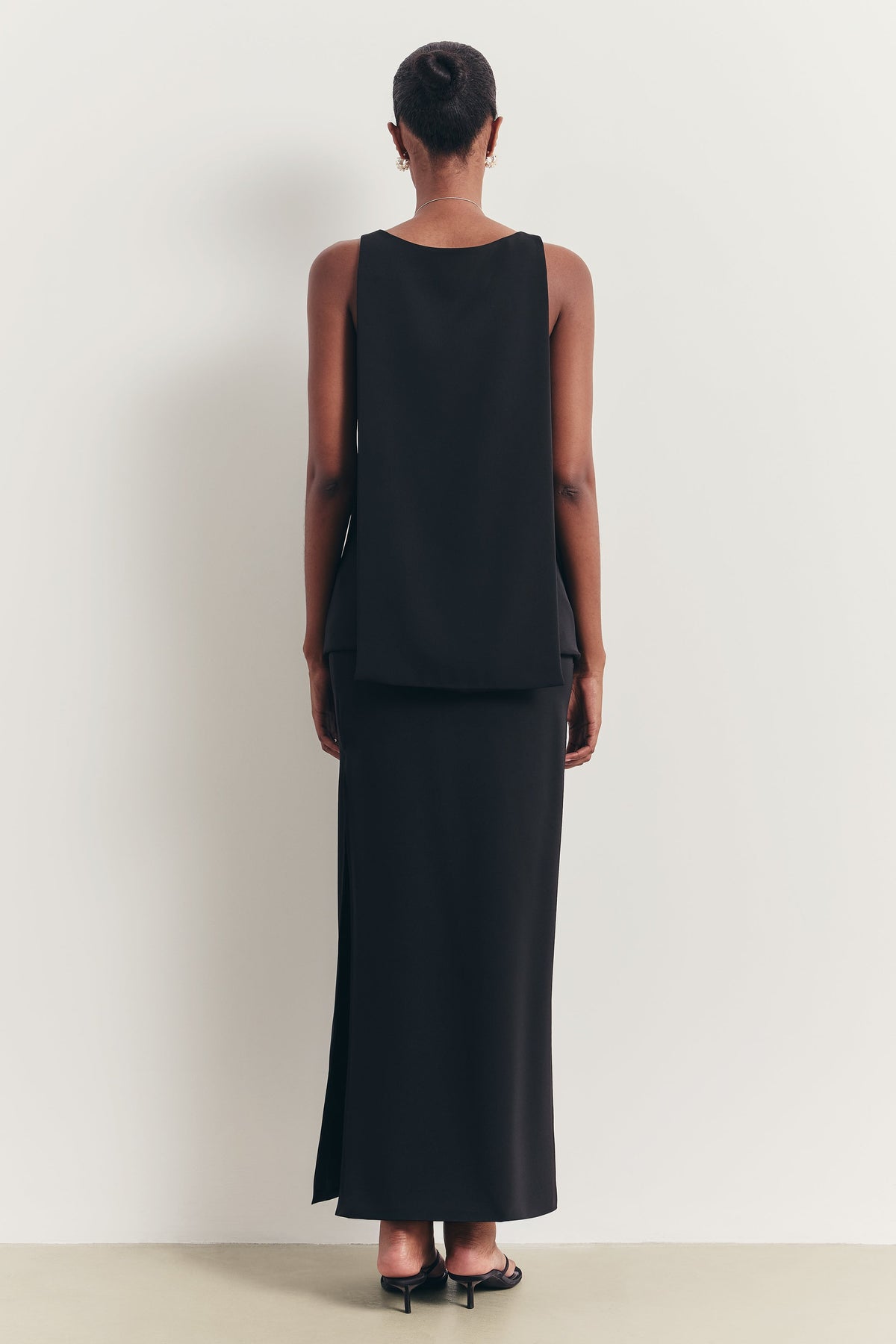 Clean Cut Backless Boat Neck Top - Black