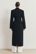Structured Double Breasted Hourglass Coat - Black