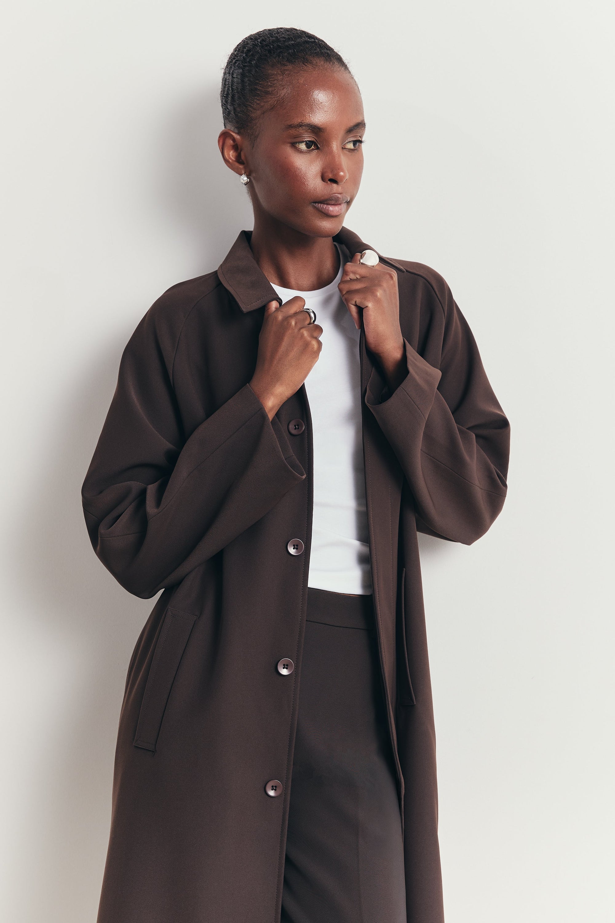 Clean Cut Longline Driving Coat - Java