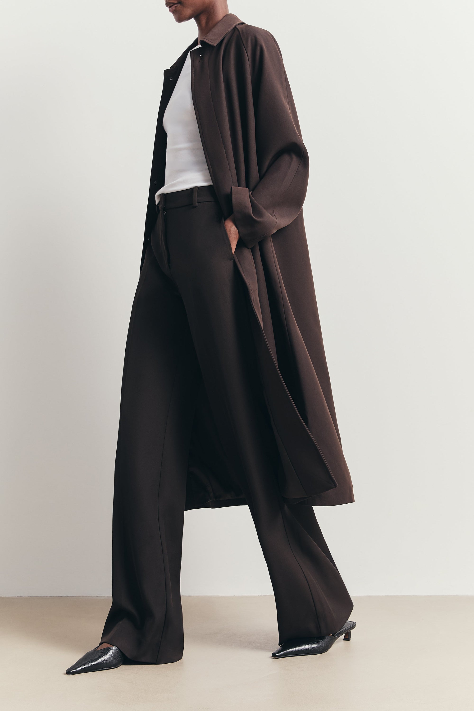 Clean Cut Longline Driving Coat - Java