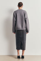 Relaxed Dropped Shoulder Crew Neck Jumper - Slate