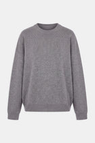Relaxed Dropped Shoulder Crew Neck Jumper - Slate