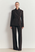 Tailored Cocoon Blazer with Belt - Java