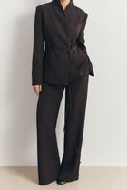 Tailored High Rise Wide Leg Trousers - Java