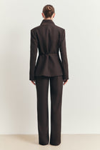 Tailored Cocoon Blazer with Belt - Java