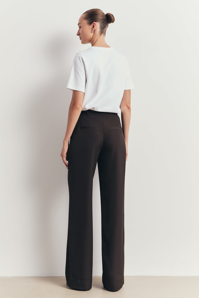 Tailored High Rise Wide Leg Trousers - Java