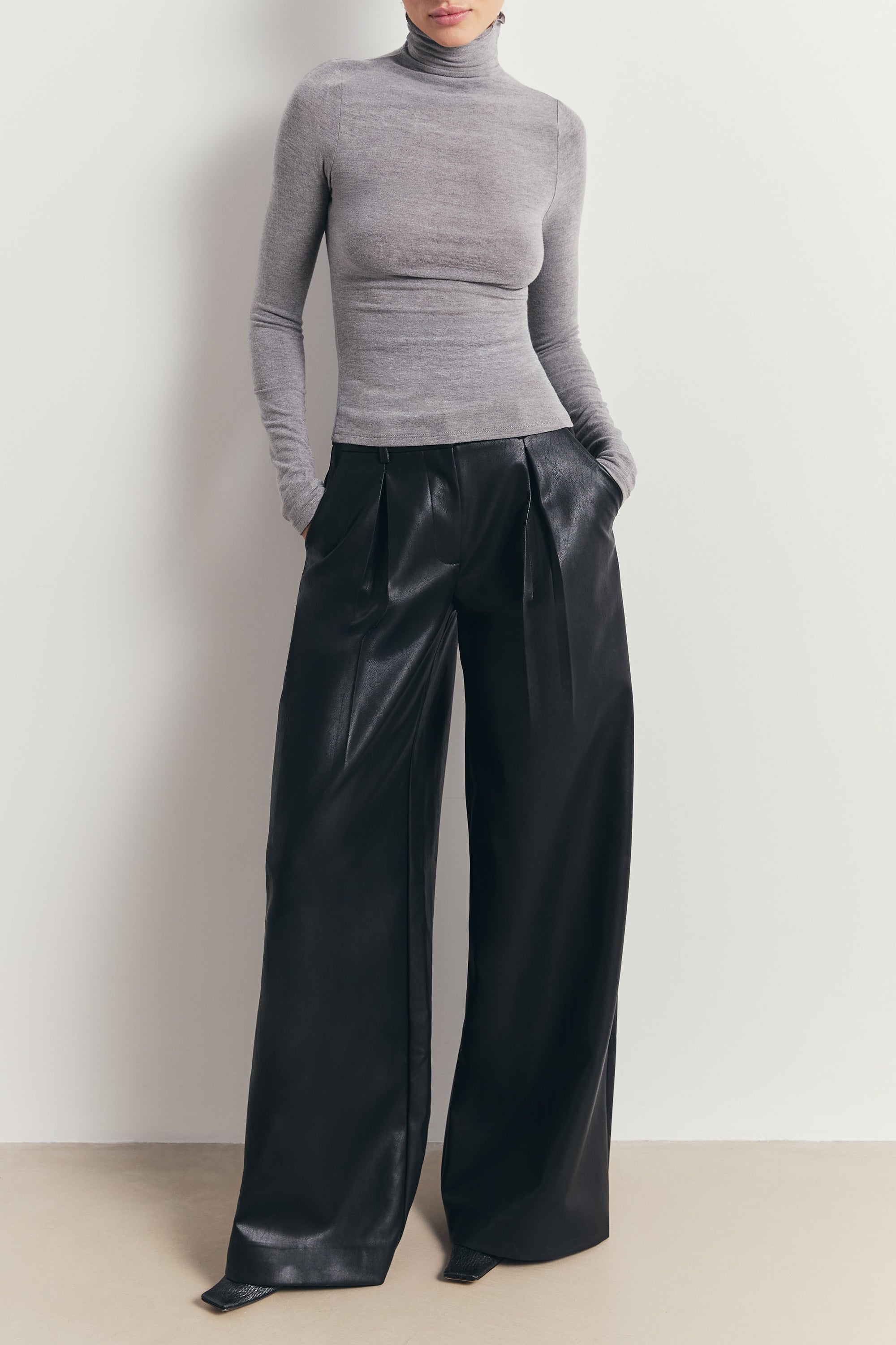 High Neck Longsleeve Top - Slate