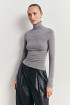 High Neck Longsleeve Top - Slate