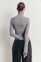 High Neck Longsleeve Top - Slate