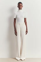 Tailored High Rise Wide Leg Trousers - Cream