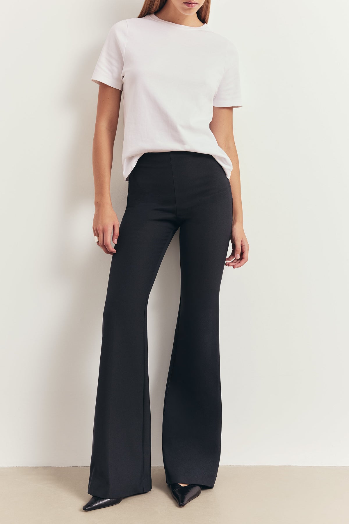 Tailored Clean Cut Wide Leg Trousers - Petrol