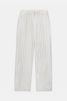 Tailored Linen Trousers - Cream/Black