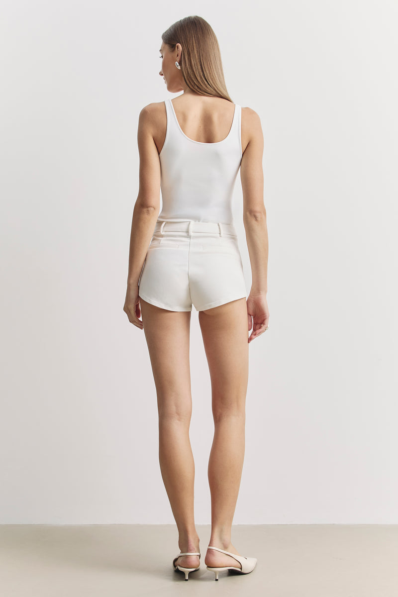 Formal Tailored Micro Shorts - Cream