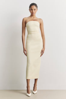 Strapless Ruched Midaxi Dress - Buttermilk