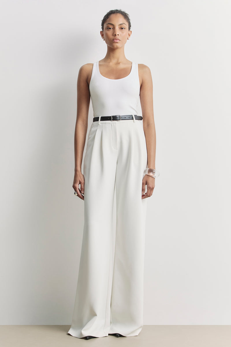 Soft Ribbed Tank Top - White
