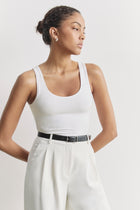 Soft Ribbed Tank Top - White