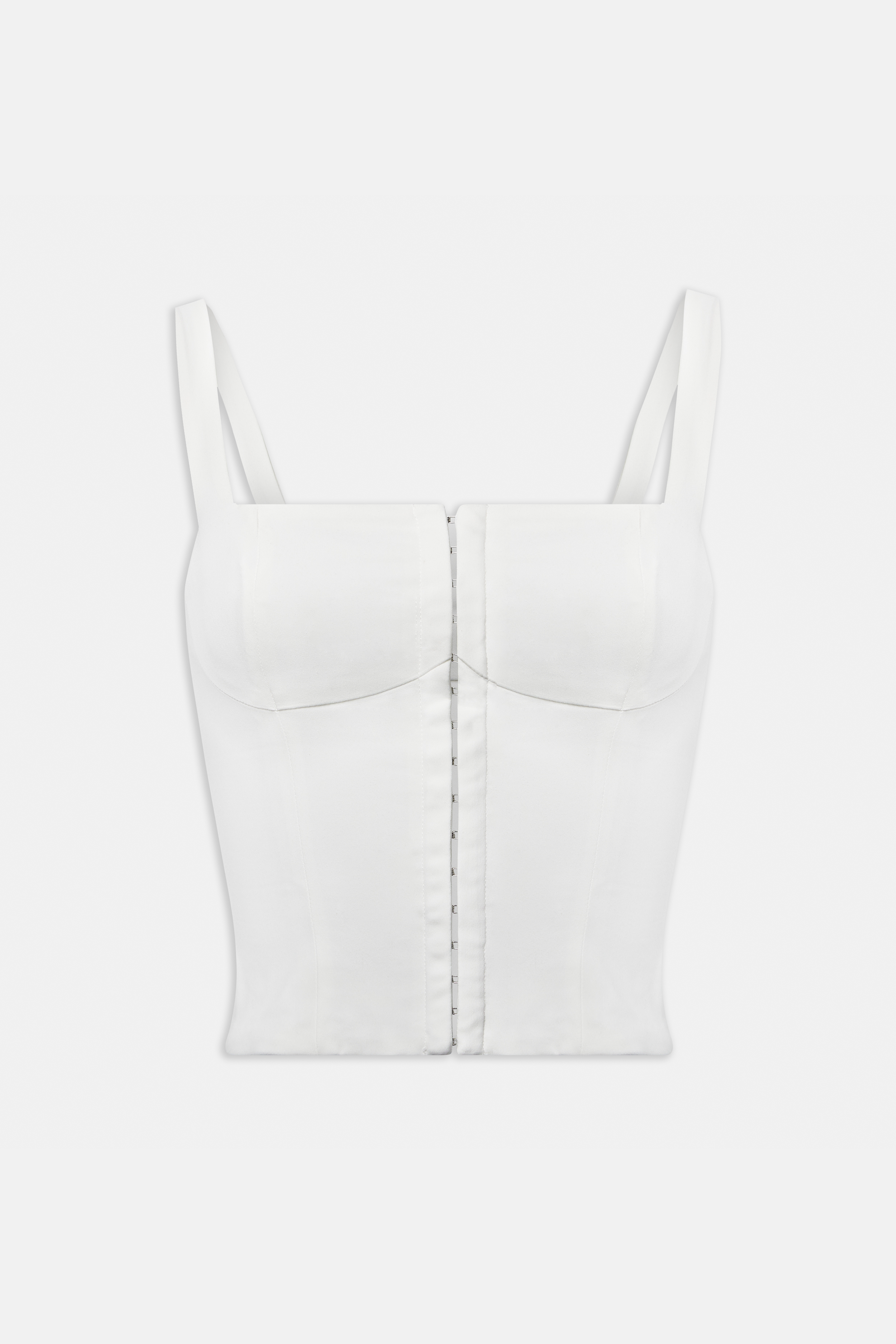 Square Neck Hook & Eye Corset - Ivory