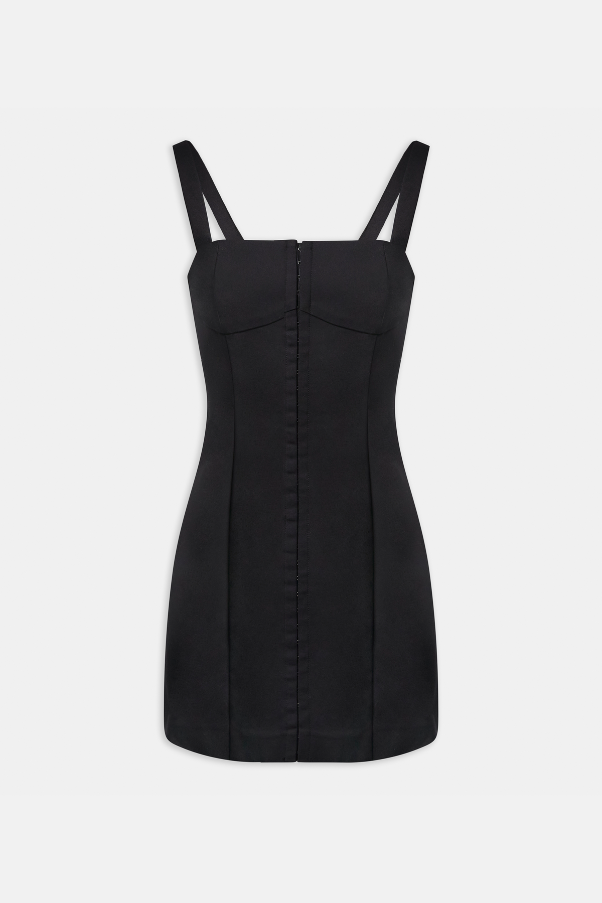 Square Neck Mini Dress - Black