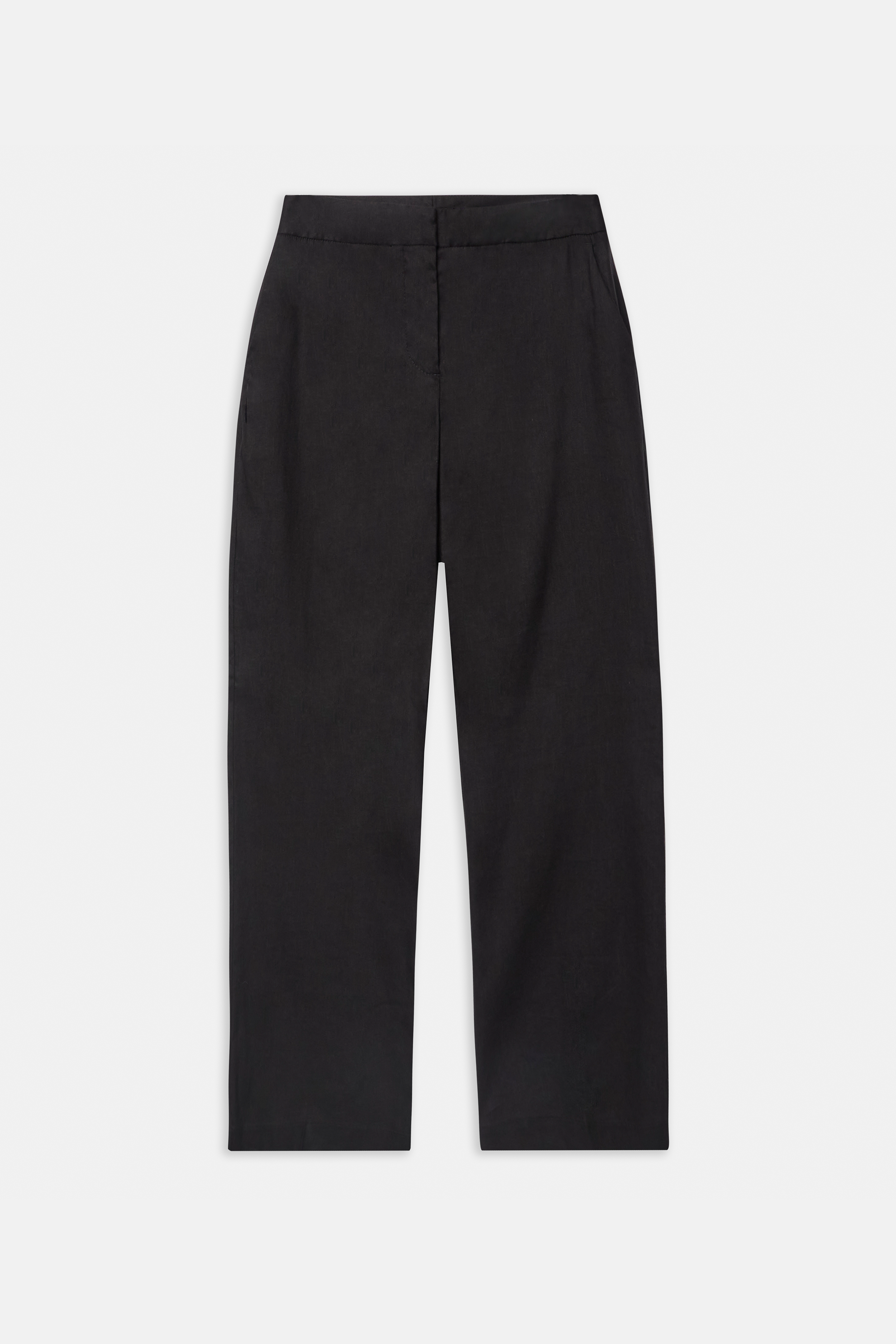 Tailored Linen Trousers - Black