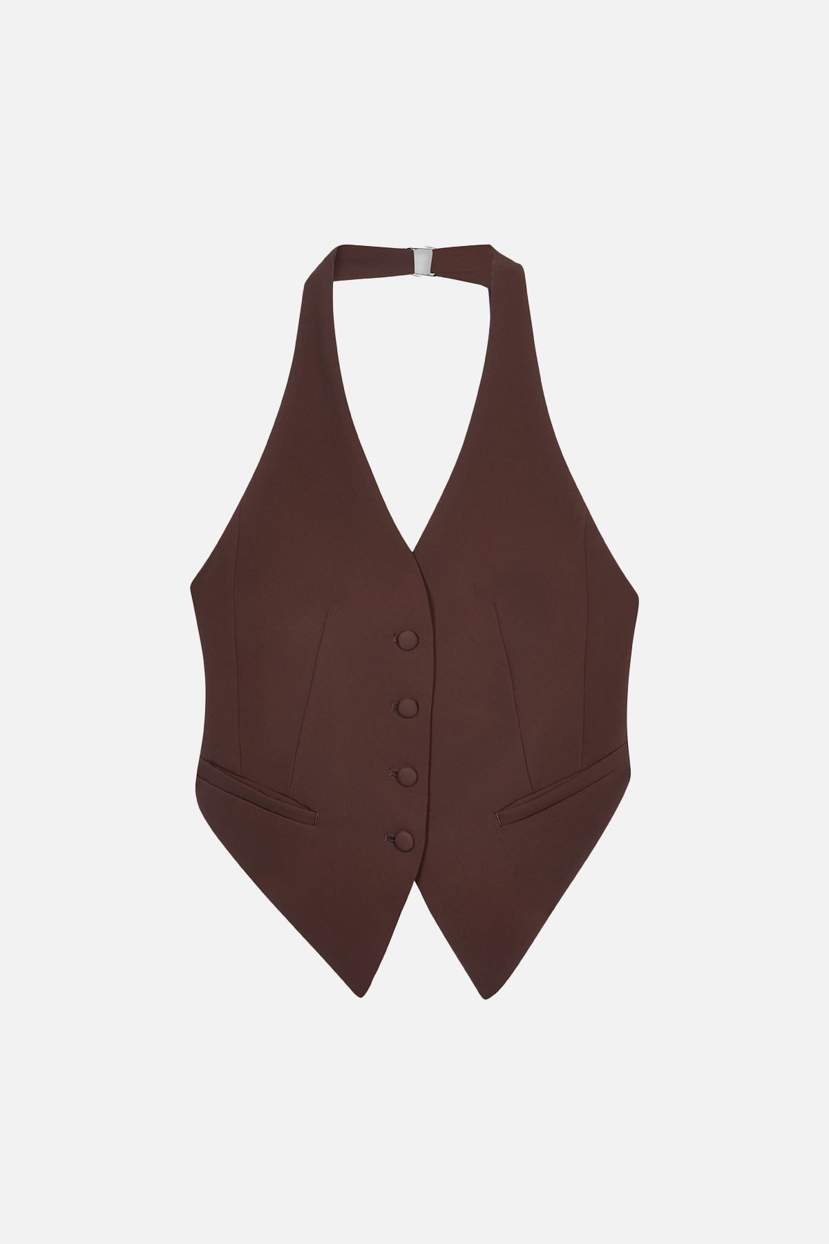 Backless Halter Waistcoat - Truffle