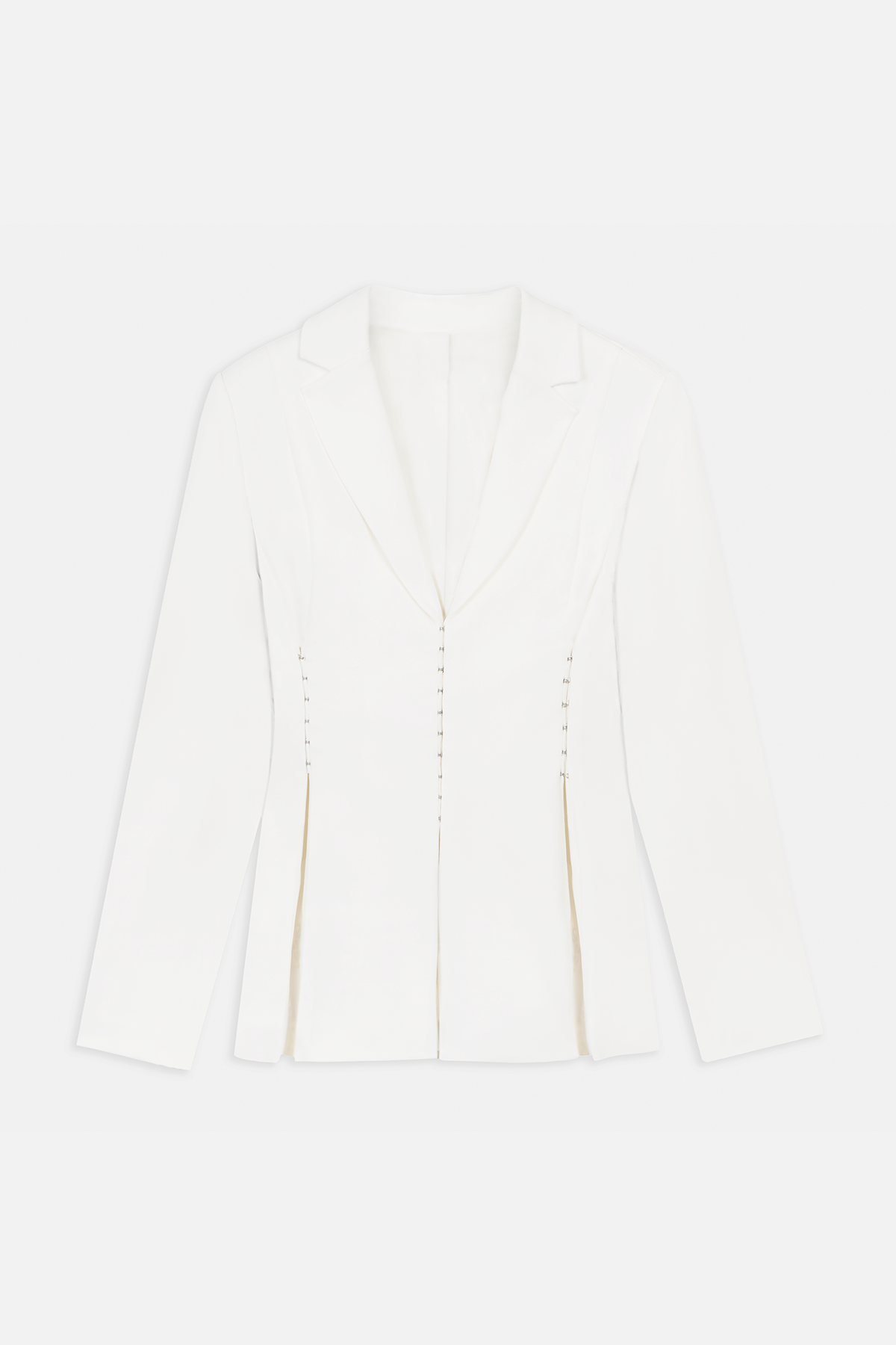 Hook & Eye Hourglass Blazer - White