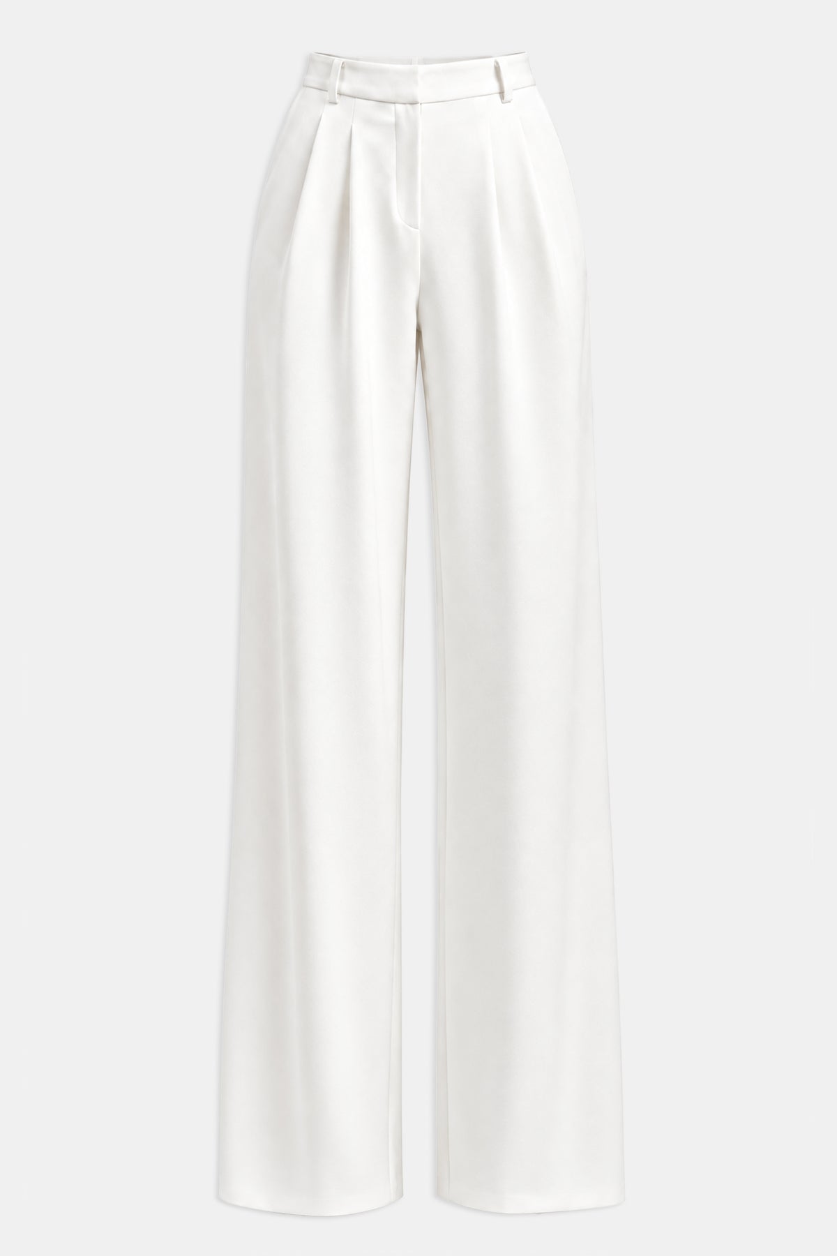 Effortless Pleated Wide Leg Trousers - White