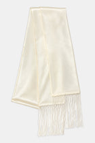 Satin Scarf with Fringing - Cream