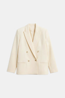Dropped Waist Double Breasted Blazer - Cream