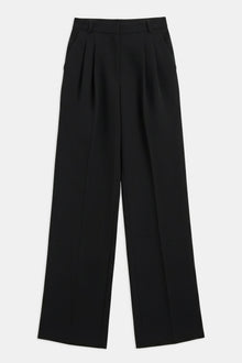Effortless Pleated Wide Leg Trousers - Black