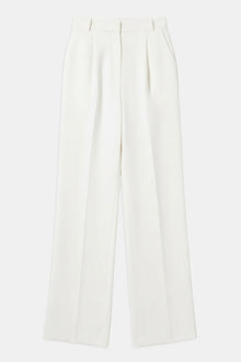 Effortless Pleated Wide Leg Trousers - White
