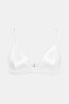 Satin Delicate Triangle Bra - Cream