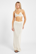 Crochet Knit Maxi Skirt - Cream