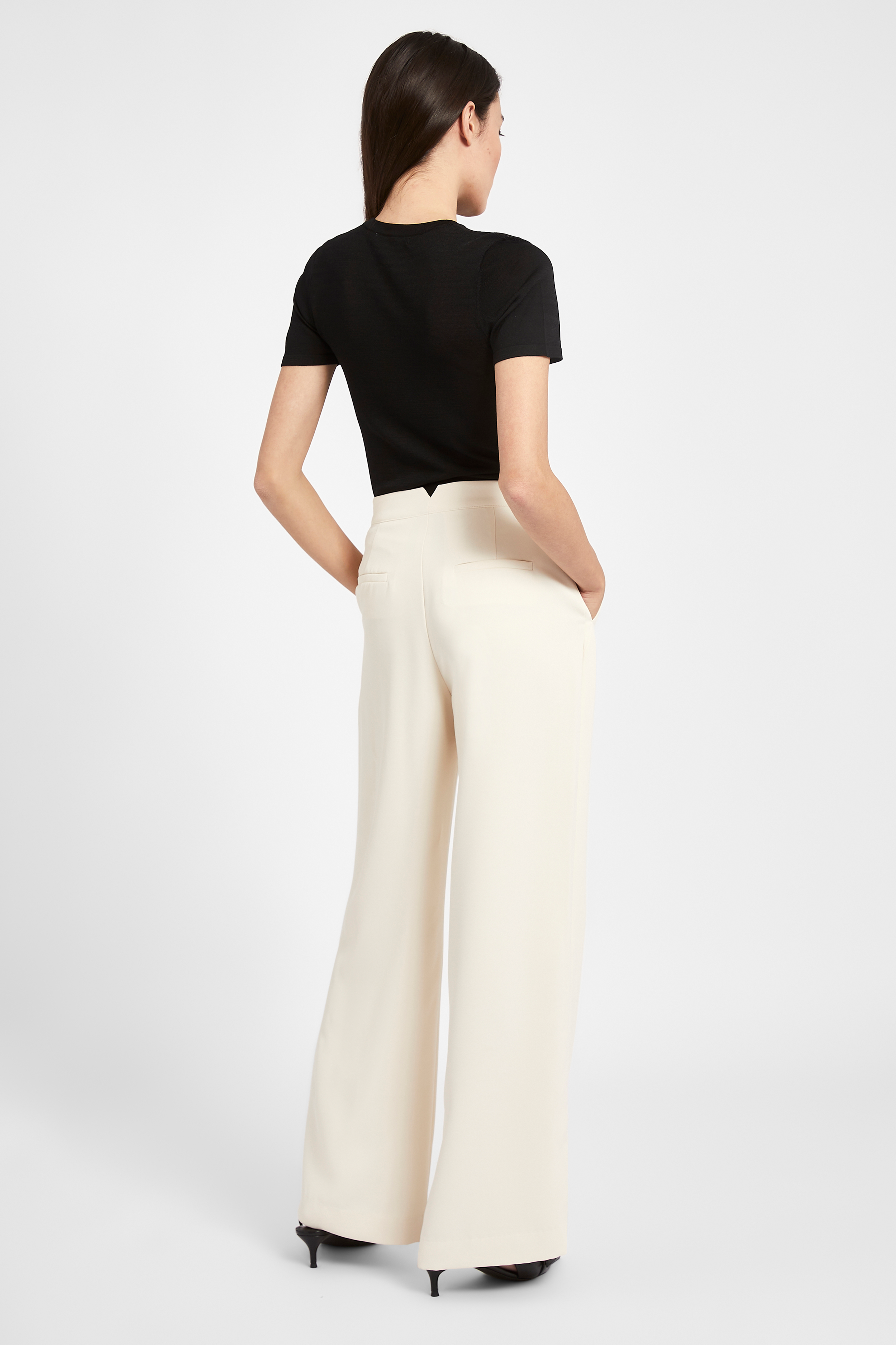 Effortless Wide Leg Trousers - Cream