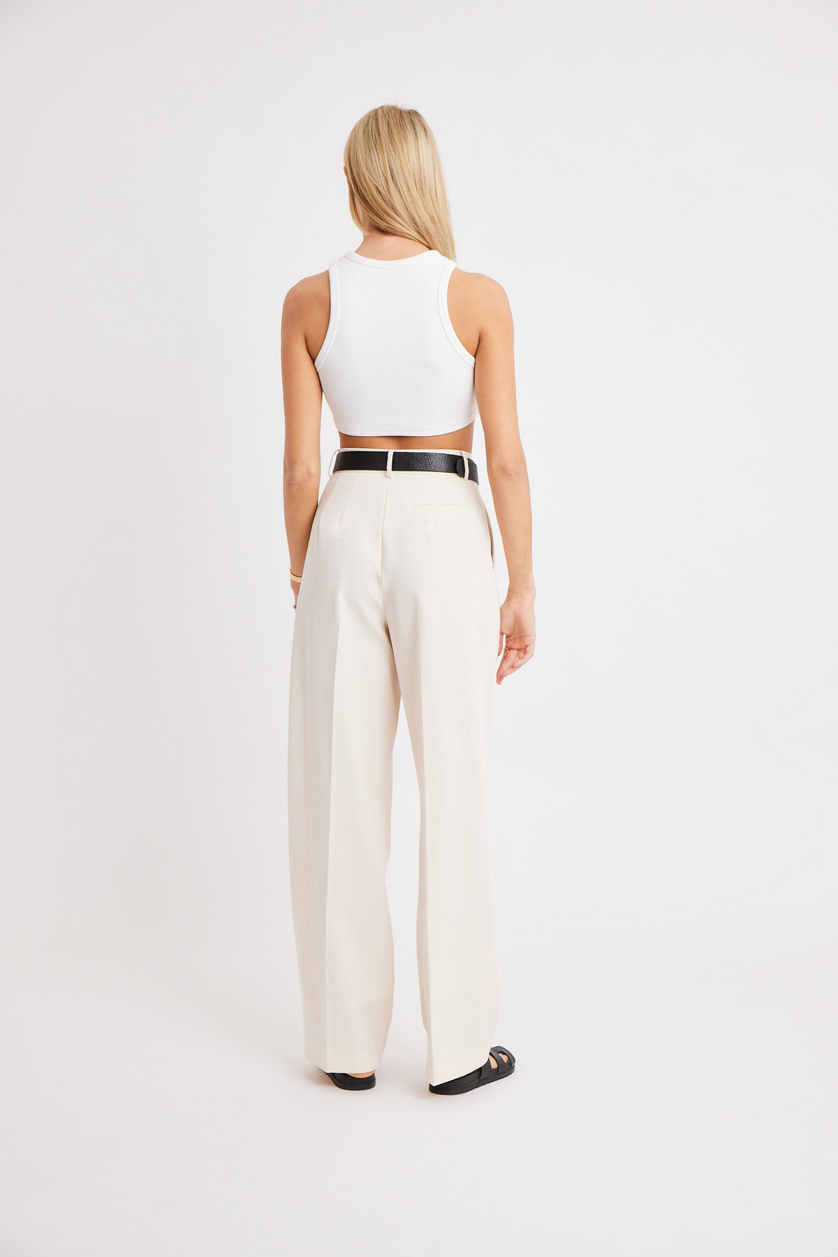 Heavy Ribbed Cropped Vest - Ivory